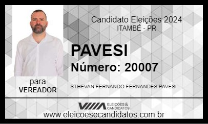 Candidato PAVESI 2024 - ITAMBÉ - Eleições