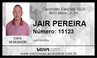 Candidato JAIR PEREIRA 2024 - PATO BRANCO - Eleições