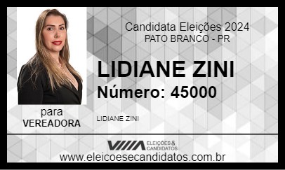 Candidato LIDIANE ZINI 2024 - PATO BRANCO - Eleições