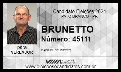 Candidato BRUNETTO 2024 - PATO BRANCO - Eleições