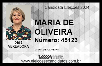 Candidato MARIA DE OLIVEIRA 2024 - PATO BRANCO - Eleições