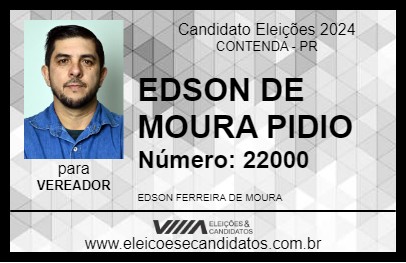 Candidato EDSON DE MOURA PIDIO 2024 - CONTENDA - Eleições