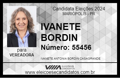 Candidato IVANETE BORDIN 2024 - MARIÓPOLIS - Eleições