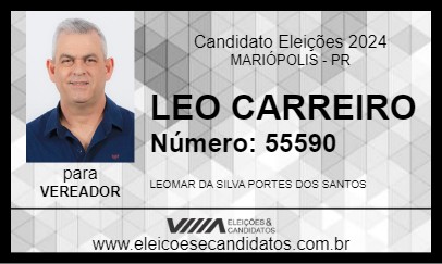 Candidato LEO CARREIRO 2024 - MARIÓPOLIS - Eleições