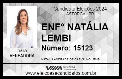 Candidato ENF° NATÁLIA LEMBI 2024 - ASTORGA - Eleições