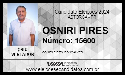 Candidato OSNIRI PIRES 2024 - ASTORGA - Eleições