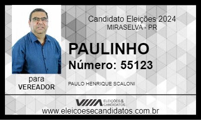 Candidato PAULINHO 2024 - MIRASELVA - Eleições