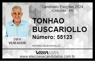 Candidato TONHAO BUSCARIOLLO 2024 - ICARAÍMA - Eleições