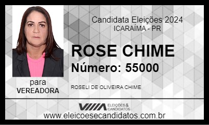 Candidato ROSE CHIME 2024 - ICARAÍMA - Eleições