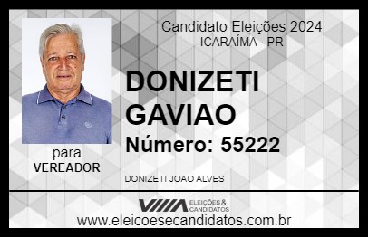 Candidato DONIZETI GAVIAO 2024 - ICARAÍMA - Eleições