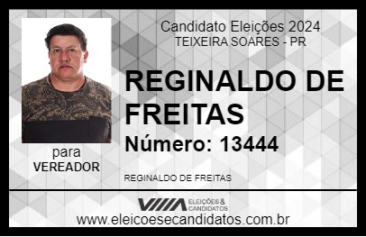 Candidato REGINALDO DE FREITAS 2024 - TEIXEIRA SOARES - Eleições