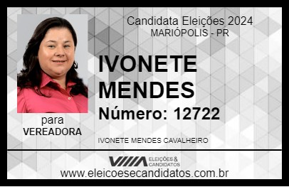 Candidato IVONETE MENDES  2024 - MARIÓPOLIS - Eleições