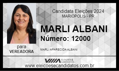 Candidato MARLI  ALBANI 2024 - MARIÓPOLIS - Eleições