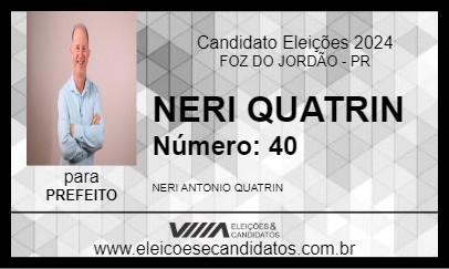 Candidato NERI QUATRIN 2024 - FOZ DO JORDÃO - Eleições