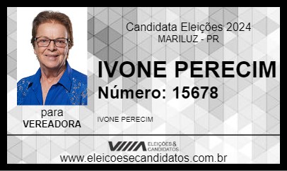 Candidato IVONE PERECIM 2024 - MARILUZ - Eleições