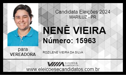 Candidato NENÊ VIEIRA 2024 - MARILUZ - Eleições