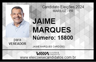 Candidato JAIME MARQUES 2024 - MARILUZ - Eleições