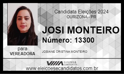 Candidato JOSI MONTEIRO 2024 - OURIZONA - Eleições