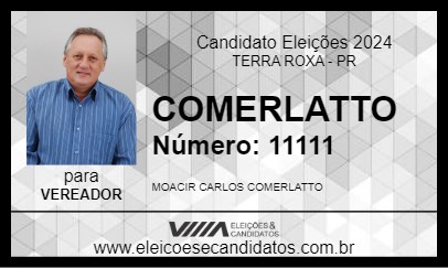 Candidato COMERLATTO 2024 - TERRA ROXA - Eleições