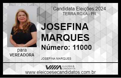 Candidato JOSEFINA MARQUES 2024 - TERRA ROXA - Eleições