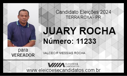 Candidato JUARY ROCHA 2024 - TERRA ROXA - Eleições