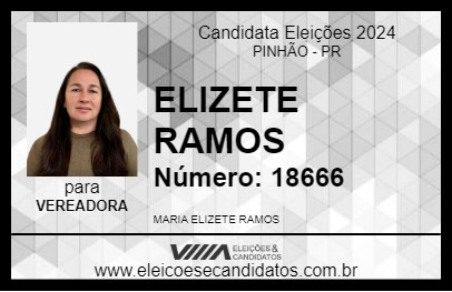 Candidato ELIZETE RAMOS 2024 - PINHÃO - Eleições