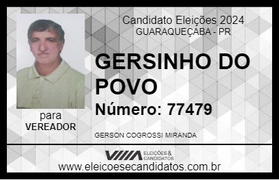 Candidato GERSINHO DO POVO 2024 - GUARAQUEÇABA - Eleições