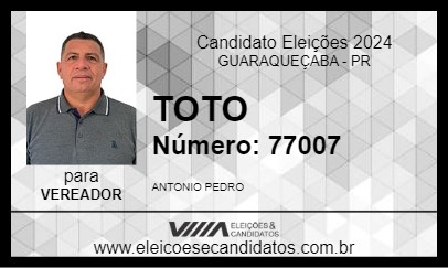 Candidato TOTO 2024 - GUARAQUEÇABA - Eleições