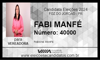 Candidato FABI MANFÉ 2024 - FOZ DO JORDÃO - Eleições