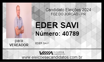 Candidato EDER SAVI 2024 - FOZ DO JORDÃO - Eleições