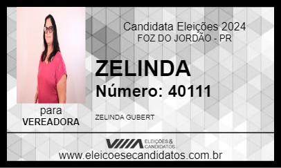 Candidato ZELINDA 2024 - FOZ DO JORDÃO - Eleições