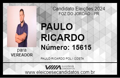 Candidato PAULO RICARDO 2024 - FOZ DO JORDÃO - Eleições