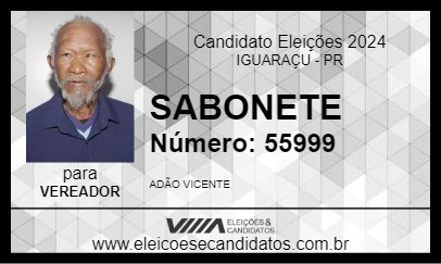 Candidato SABONETE 2024 - IGUARAÇU - Eleições