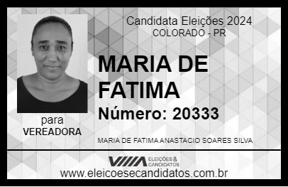 Candidato MARIA DE FATIMA 2024 - COLORADO - Eleições