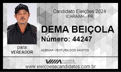 Candidato DEMA BEIÇOLA 2024 - ICARAÍMA - Eleições