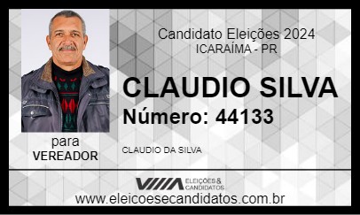 Candidato CLAUDIO SILVA 2024 - ICARAÍMA - Eleições