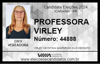 Candidato PROFESSORA VIRLEY 2024 - ICARAÍMA - Eleições