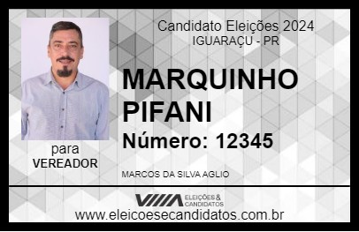 Candidato MARQUINHO PIFANI 2024 - IGUARAÇU - Eleições