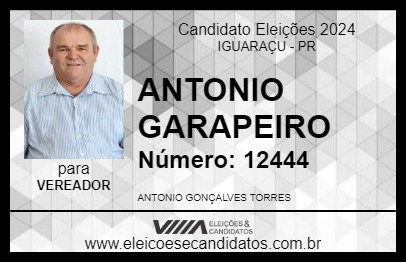 Candidato ANTONIO GARAPEIRO 2024 - IGUARAÇU - Eleições