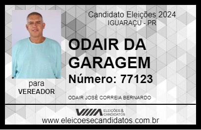 Candidato ODAIR DA GARAGEM 2024 - IGUARAÇU - Eleições