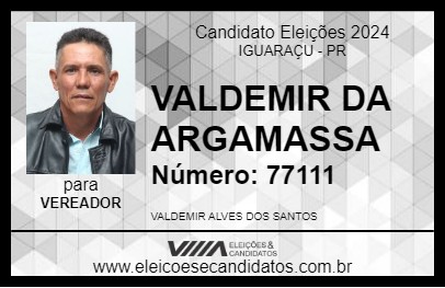 Candidato VALDEMIR DA ARGAMASSA 2024 - IGUARAÇU - Eleições