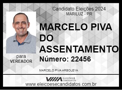 Candidato MARCELO PIVA DO ASSENTAMENTO  2024 - MARILUZ - Eleições