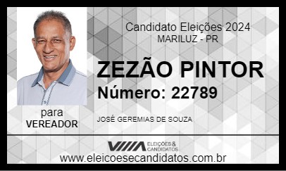 Candidato ZEZÃO PINTOR  2024 - MARILUZ - Eleições