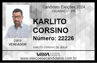 Candidato KARLITO CORSINO 2024 - IGUARAÇU - Eleições