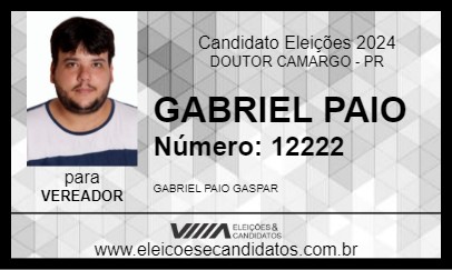 Candidato GABRIEL PAIO 2024 - DOUTOR CAMARGO - Eleições