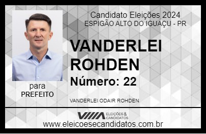 Candidato VANDERLEI ROHDEN 2024 - ESPIGÃO ALTO DO IGUAÇU - Eleições