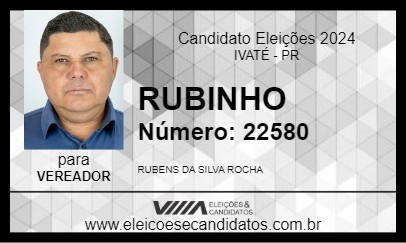 Candidato RUBINHO 2024 - IVATÉ - Eleições