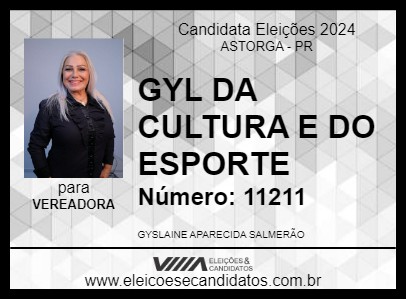 Candidato GYL DA CULTURA E DO ESPORTE 2024 - ASTORGA - Eleições