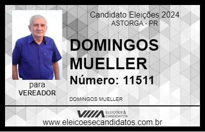 Candidato DOMINGOS MUELLER 2024 - ASTORGA - Eleições