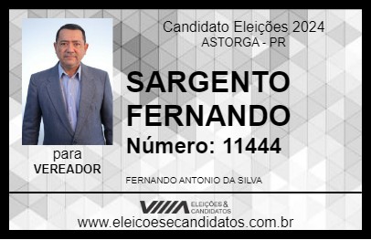 Candidato SARGENTO FERNANDO 2024 - ASTORGA - Eleições